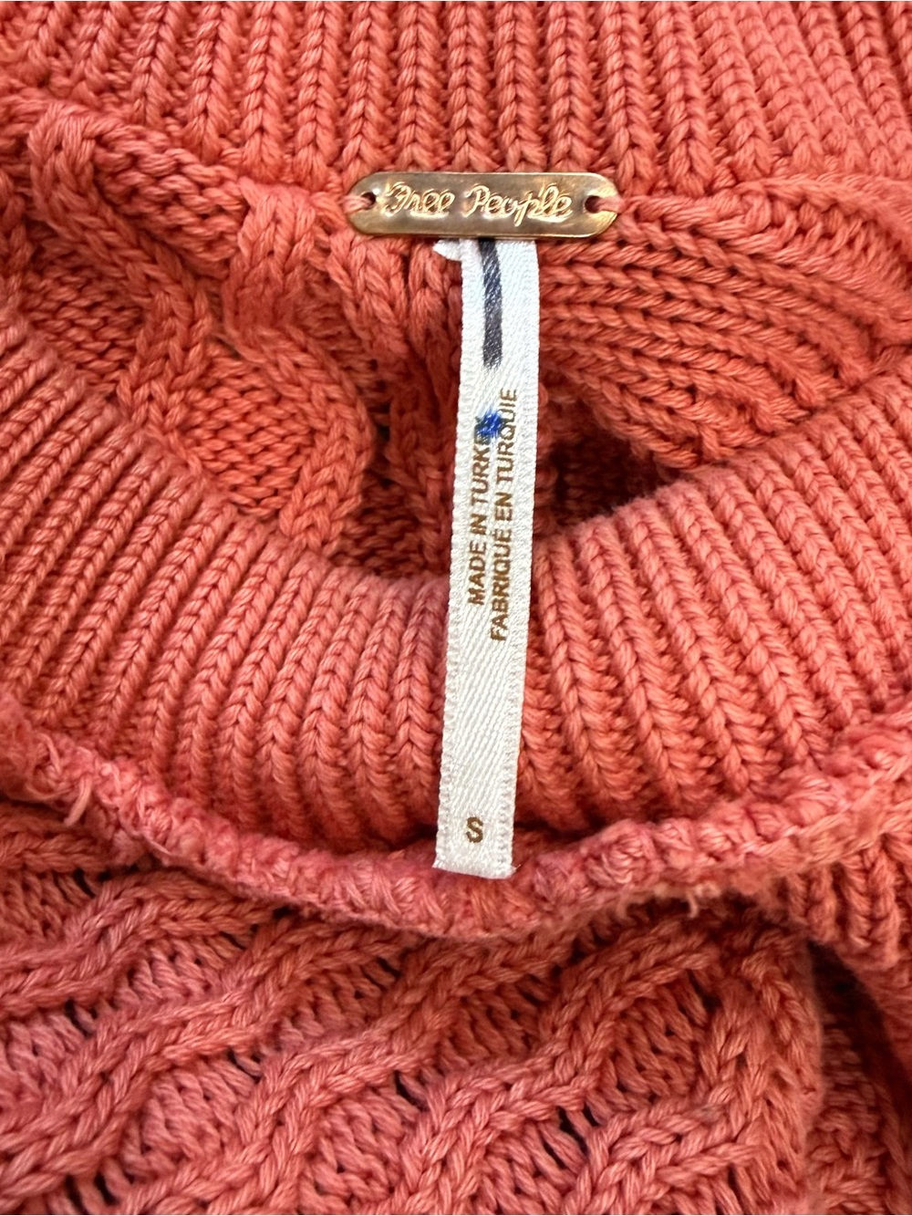 Free People Textured Knit Sleeveless Sweater Vest - Coral - Picture 4 of 4